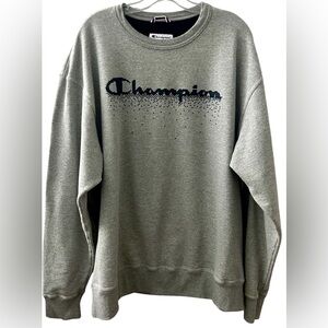 CHAMPION Gray Powerblend Fleece Crew Neck Logo Sweatshirt  Men’s Size 2XL